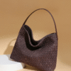 Women's Woven Leather Hobo Bag, Stylish Minimalist Handbag for Everyday Chic