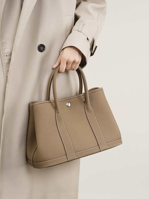 Genuine Leather Bucket Tote - Convertible Crossbody & Shoulder Shopper