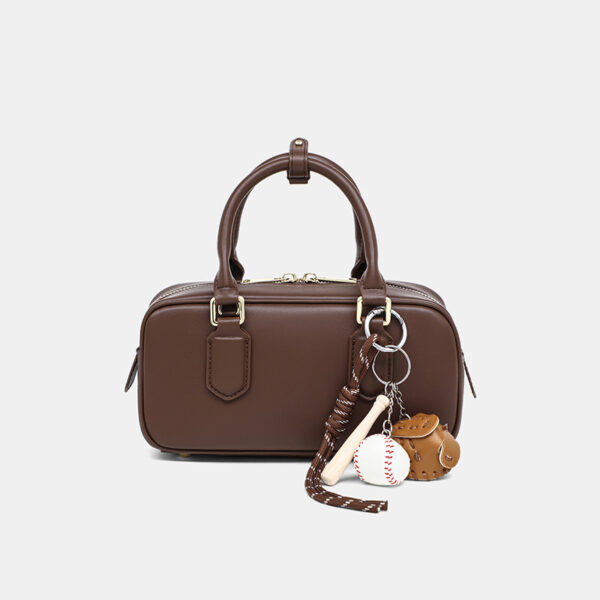 Genuine Leather Boston Pillow Bag - Convertible Crossbody & Top-Handle Purse