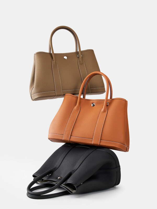 Genuine Leather Bucket Tote - Convertible Crossbody & Shoulder Shopper