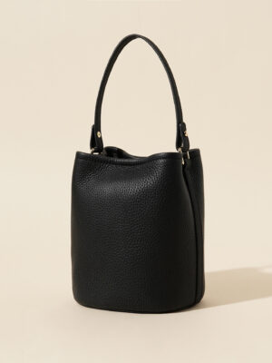 Genuine Leather Bucket Bag - Minimalist Crossbody Purse