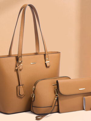 4-Piece Nested Tote Set - Convertible Shoulder & Crossbody Bags