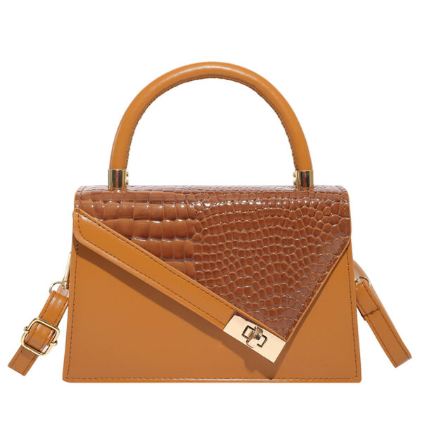 Trendy Color-Block Stone-Pattern Mini Square Bag