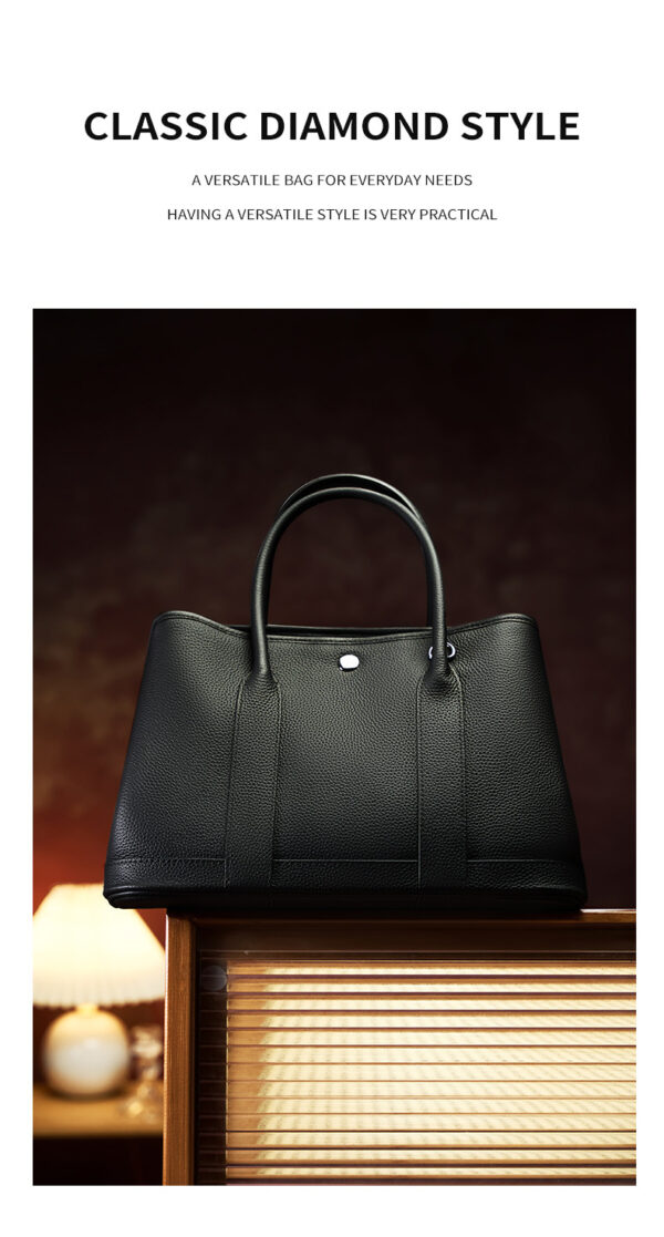 Genuine Leather Bucket Tote - Convertible Crossbody & Shoulder Shopper