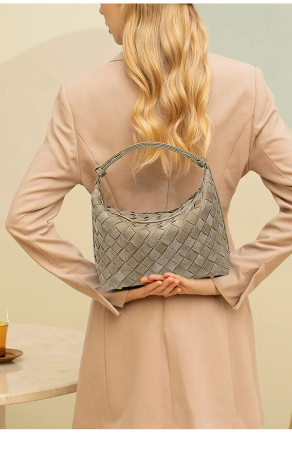 Hand-Woven Matte Leather Tote - Minimalist Handbag