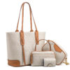 4-in-1 Leather Tote Set: Large Tote, Crossbody, Clutch & Pouch