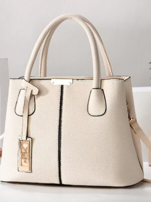Spacious Convertible Tote with Metal Tag