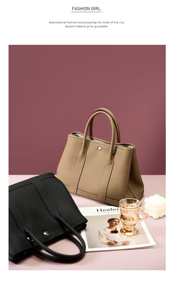 Genuine Leather Bucket Tote - Convertible Crossbody & Shoulder Shopper