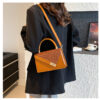 Trendy Color-Block Stone-Pattern Mini Square Bag