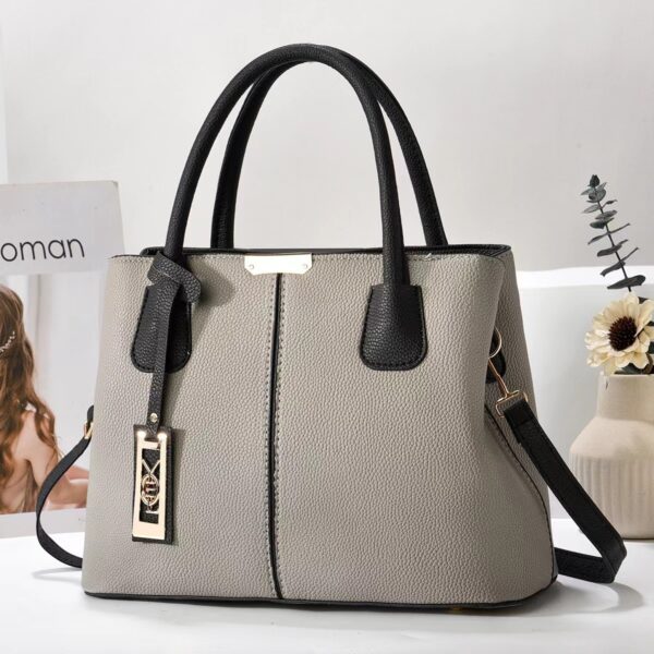 Spacious Convertible Tote with Metal Tag