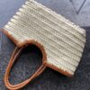 French-inspired Woven Leather Market Tote - Vintage Basket Bag
