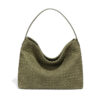 Women's Woven Leather Hobo Bag, Stylish Minimalist Handbag for Everyday Chic
