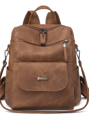 Large Capacity Vegan Leather Daypack