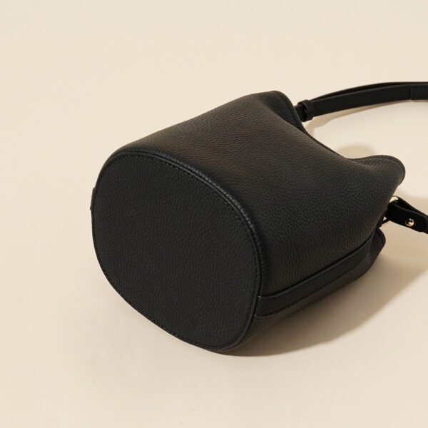 Genuine Leather Bucket Bag - Minimalist Crossbody Purse