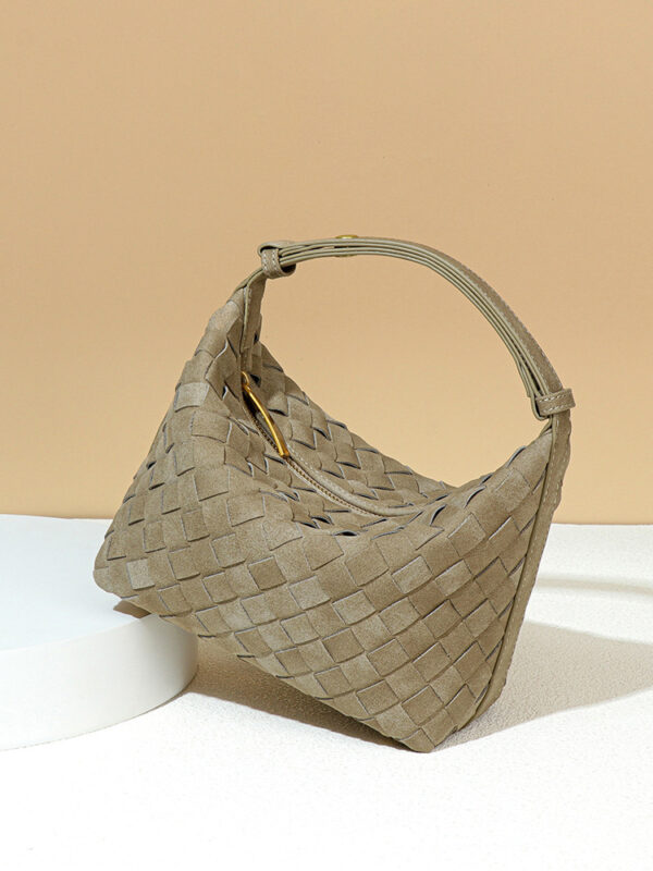 Hand-Woven Matte Leather Tote - Minimalist Handbag