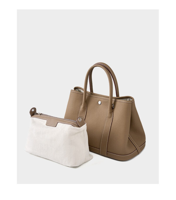 Genuine Leather Bucket Tote - Convertible Crossbody & Shoulder Shopper