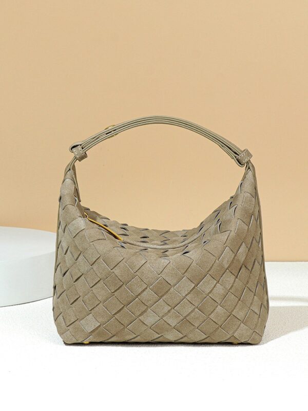 Hand-Woven Matte Leather Tote - Minimalist Handbag