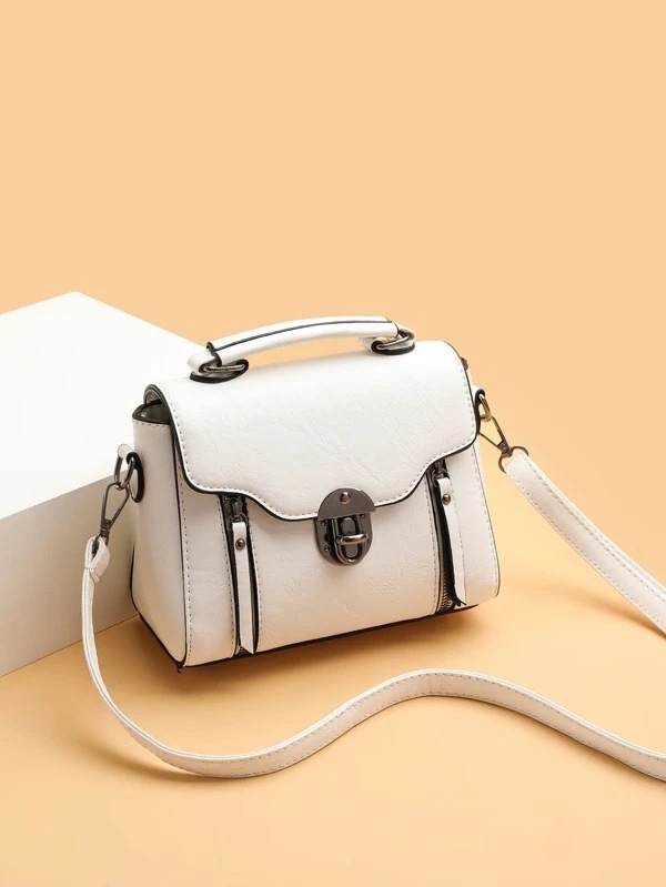 Classic Structured Box Bag - Retro Shoulder & Hand Carry