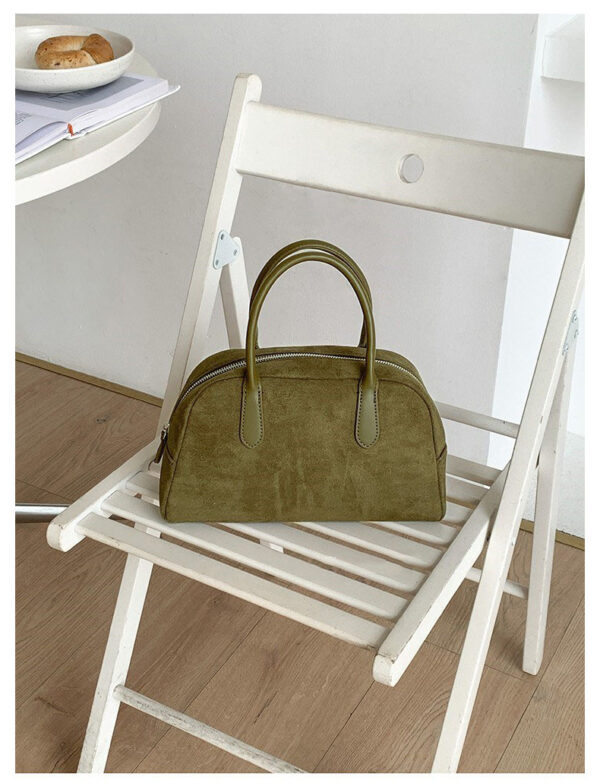 Maillard Vintage Suede Boston Bag - Oversized Matte Finish Leather Tote