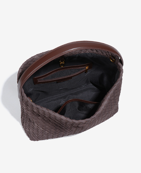 Women's Woven Leather Hobo Bag, Stylish Minimalist Handbag for Everyday Chic