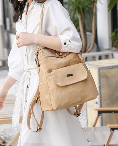 Large Capacity Vegan Leather Daypack