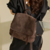 15887dd8afb616dd0c0d3d5600034f50 Vintage Suede Cowhide Flap Women’s Backpack