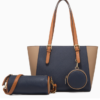 1e12aa86d03c02c7bf8bcdae4b3b422a Women's 3-Piece PU Leather Tote Bag Set with Contrast Trim