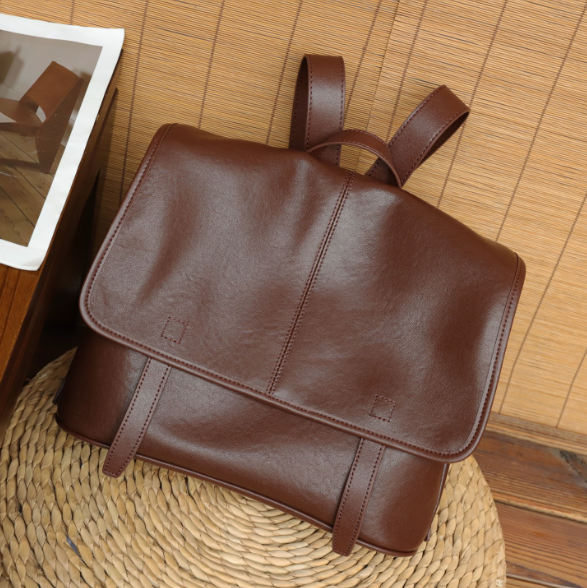 203130e742f3ab8fdbfef2b8cdd13176 Vintage Top Grain Leather Flap Women’s Backpack