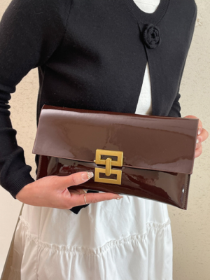 PU Leather Oriental-Inspired Clutch Evening Bag