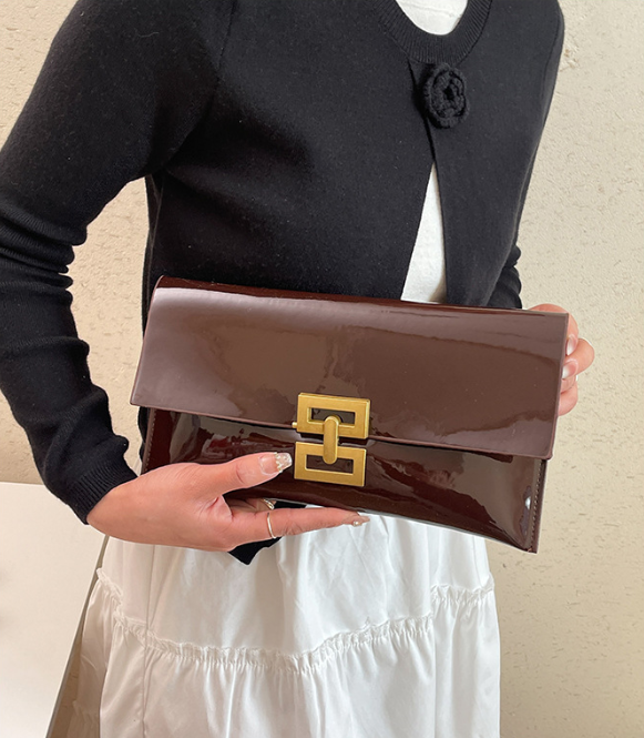 PU Leather Oriental-Inspired Clutch Evening Bag