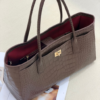 Crocodile Embossed Top Grain Leather Tote Bag – JD-78866