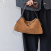 Women's Genuine Leather Shoulder & Crossbody Bag with Clasp Closure