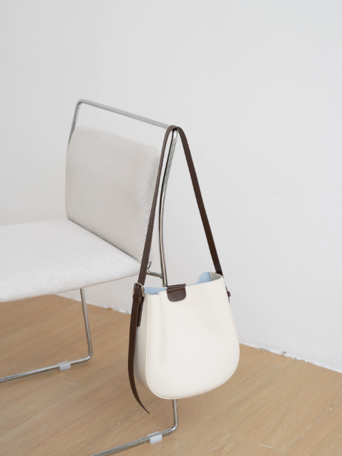 Women's Soft Split Cowhide Leather Bucket Shoulder Bag