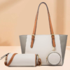 37f6e37a9691c8a88ac8728662d9f8aa Women's 3-Piece PU Leather Tote Bag Set with Contrast Trim