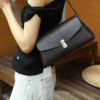 Top Grain Leather Slouch Shoulder Bag – Minimalist Women’s Underarm Handbag