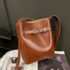 588177356f0600bb770d1ec2c0c630e6 Women's Top-Grain Cowhide Leather Bucket Shoulder Bag
