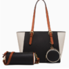 62373520772056e9066a1e8a2aac1b2c Women's 3-Piece PU Leather Tote Bag Set with Contrast Trim