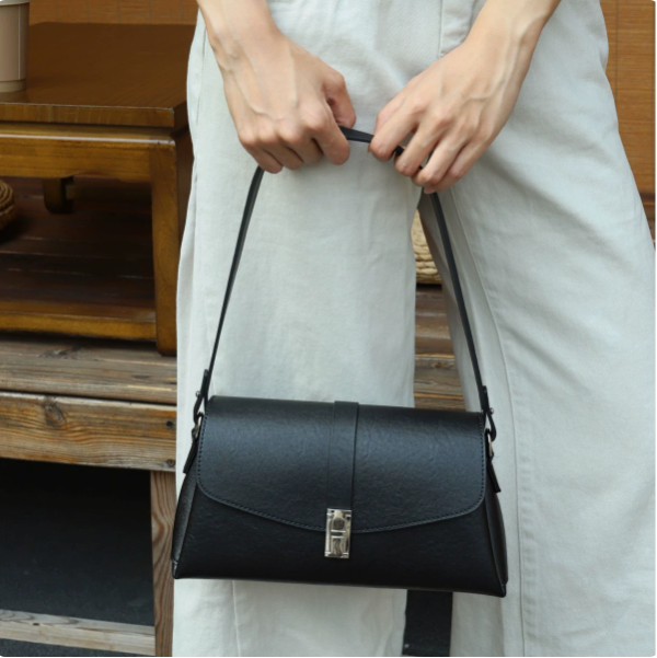 Top Grain Leather Slouch Shoulder Bag – Minimalist Women’s Underarm Handbag
