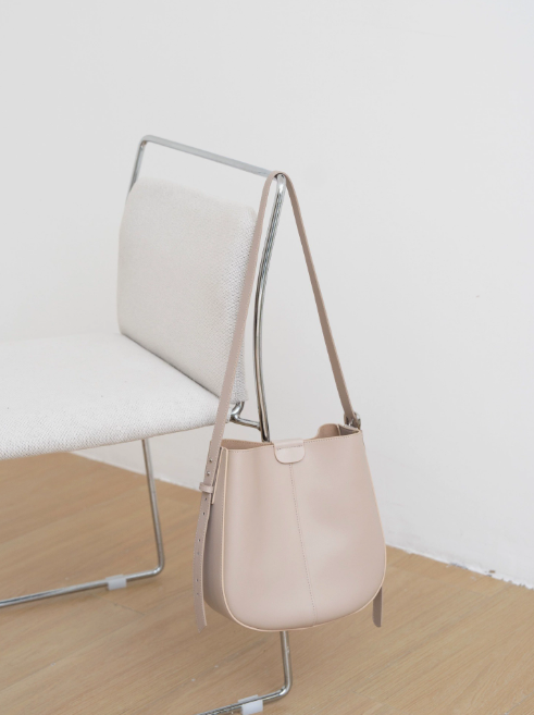Women's Soft Split Cowhide Leather Bucket Shoulder Bag