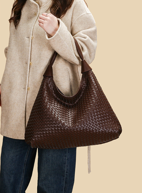 75a6931796817a8337095c2a04ec94d9 Women's Woven PU Leather Hobo Shoulder Bag