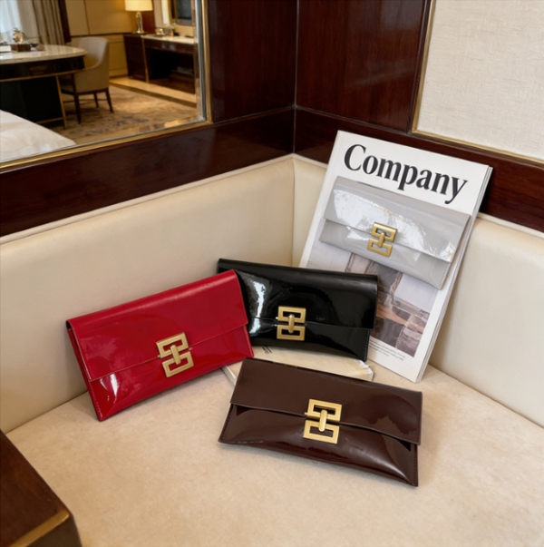 PU Leather Oriental-Inspired Clutch Evening Bag