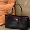 Crocodile Embossed Top Grain Leather Tote Bag – JD-78866