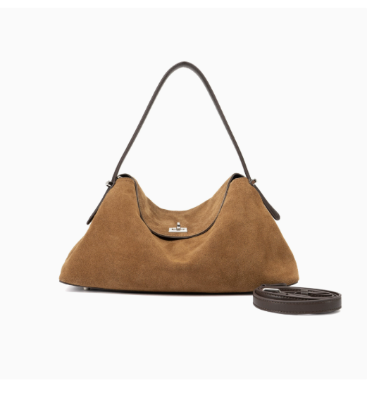 Women's Genuine Leather Shoulder & Crossbody Bag with Clasp Closure