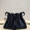Genuine Sheepskin Drawstring Bucket Bag – Women’s Soft Leather Shoulder Bag