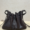 Genuine Sheepskin Drawstring Bucket Bag – Women’s Soft Leather Shoulder Bag