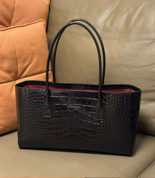 Crocodile Embossed Top Grain Leather Tote Bag – JD-78866