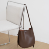 Women's Soft Split Cowhide Leather Bucket Shoulder Bag