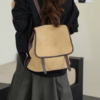 a5438eec086799a3f48a26a3846f13f3 Vintage Suede Cowhide Flap Women’s Backpack