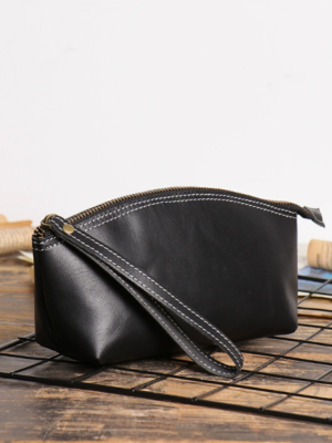 a67cb99668cf9ab0aa04cb5dc955816f Women's Top-Grain Cowhide Leather Wristlet Pouch