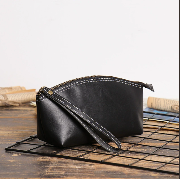 a67cb99668cf9ab0aa04cb5dc955816f Women's Top-Grain Cowhide Leather Wristlet Pouch